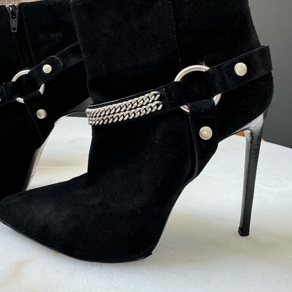 Saint Laurent Paris ankle boots suede with chain authentic - Picture 15 of 16